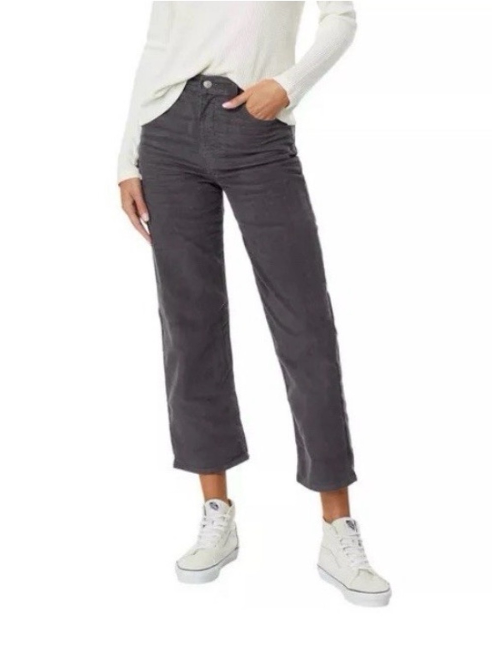 Levi's Women's Corduroy Ribcage Straight Ankle Jeans Blackened Pearl, 28x27